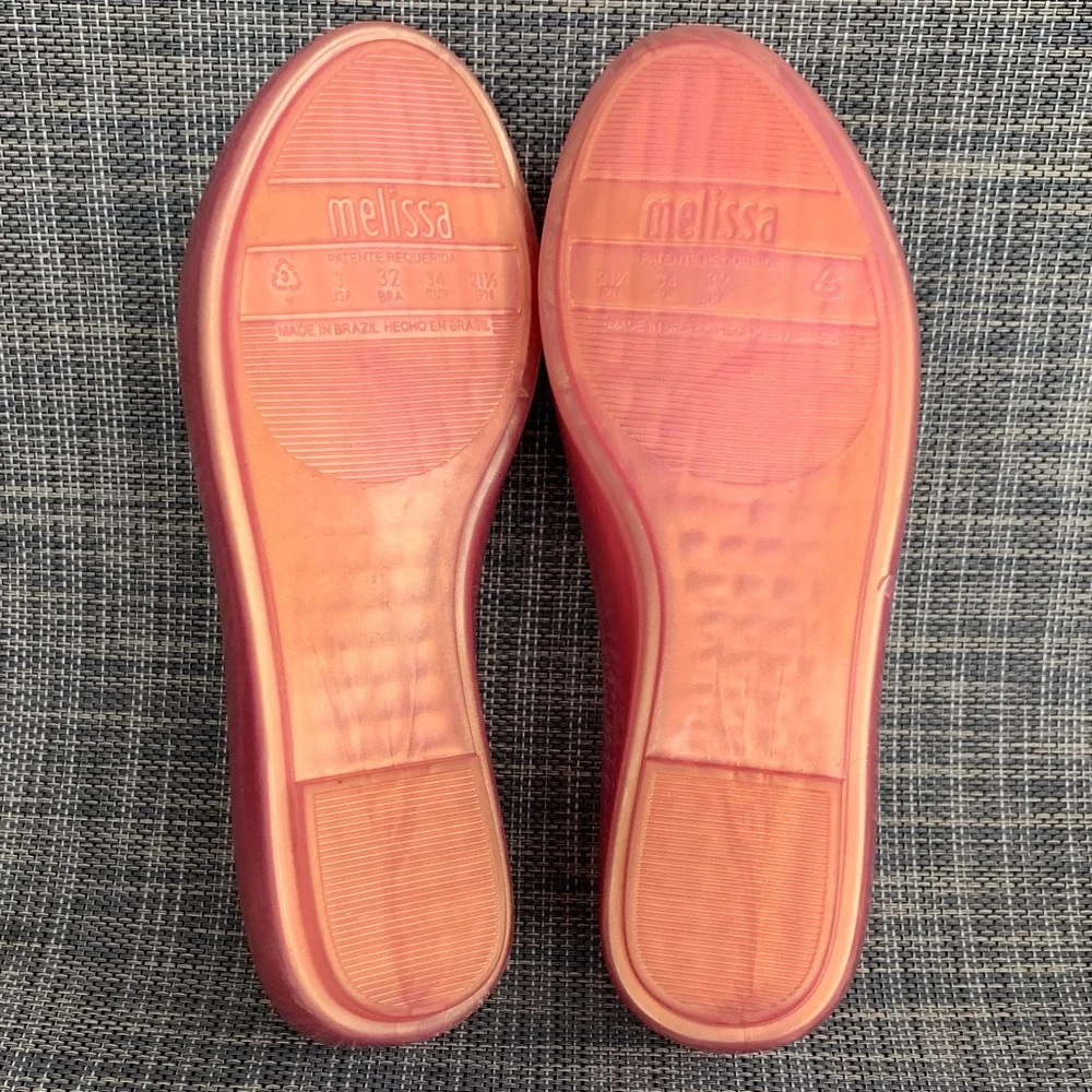 Melissa | Mel by Melissa 'Sweat Love' Pearl Pink Bow Flats Slip on Dress Shoes 3